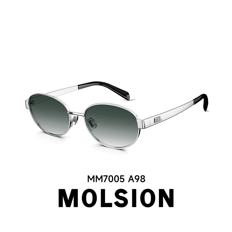 618 Böyük Satılır Mosen Qianjin Mirror 26 Yeni Günəş Eynəyi Günəşdən Qoruyucu Moda Retro Oval Günəş Eynəyi MM7005