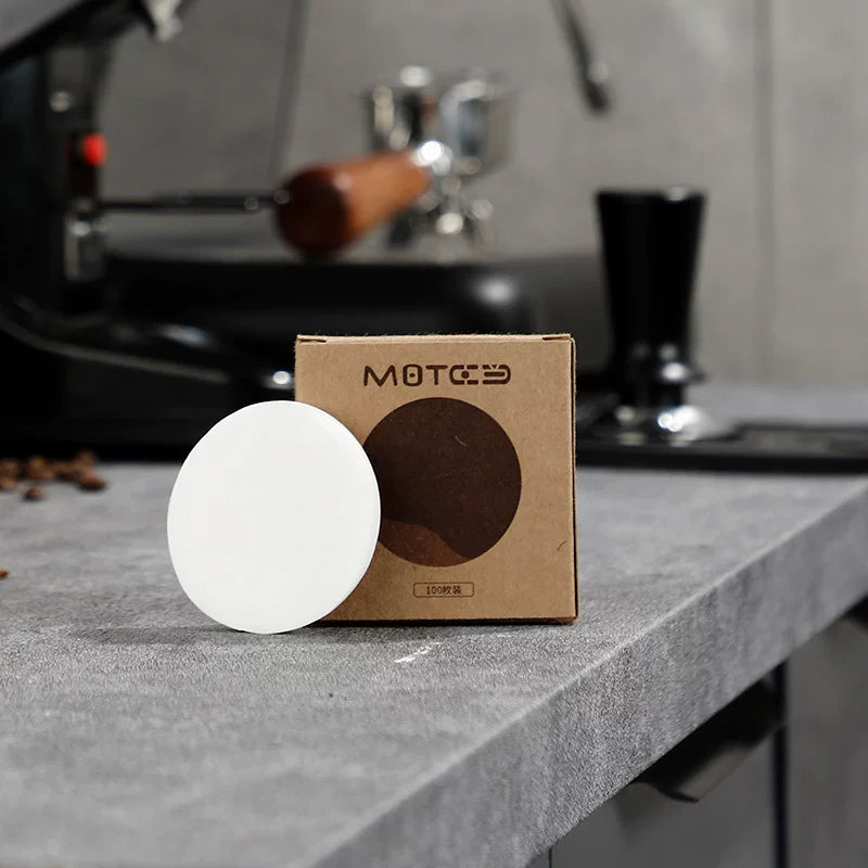 İtalyan qəhvə maşınının tutacağı xüsusi toz qabı filtr kağızı yuvarlaq ikincil su ayırıcı filtr kağızı filtr parçası 51/58mm universal