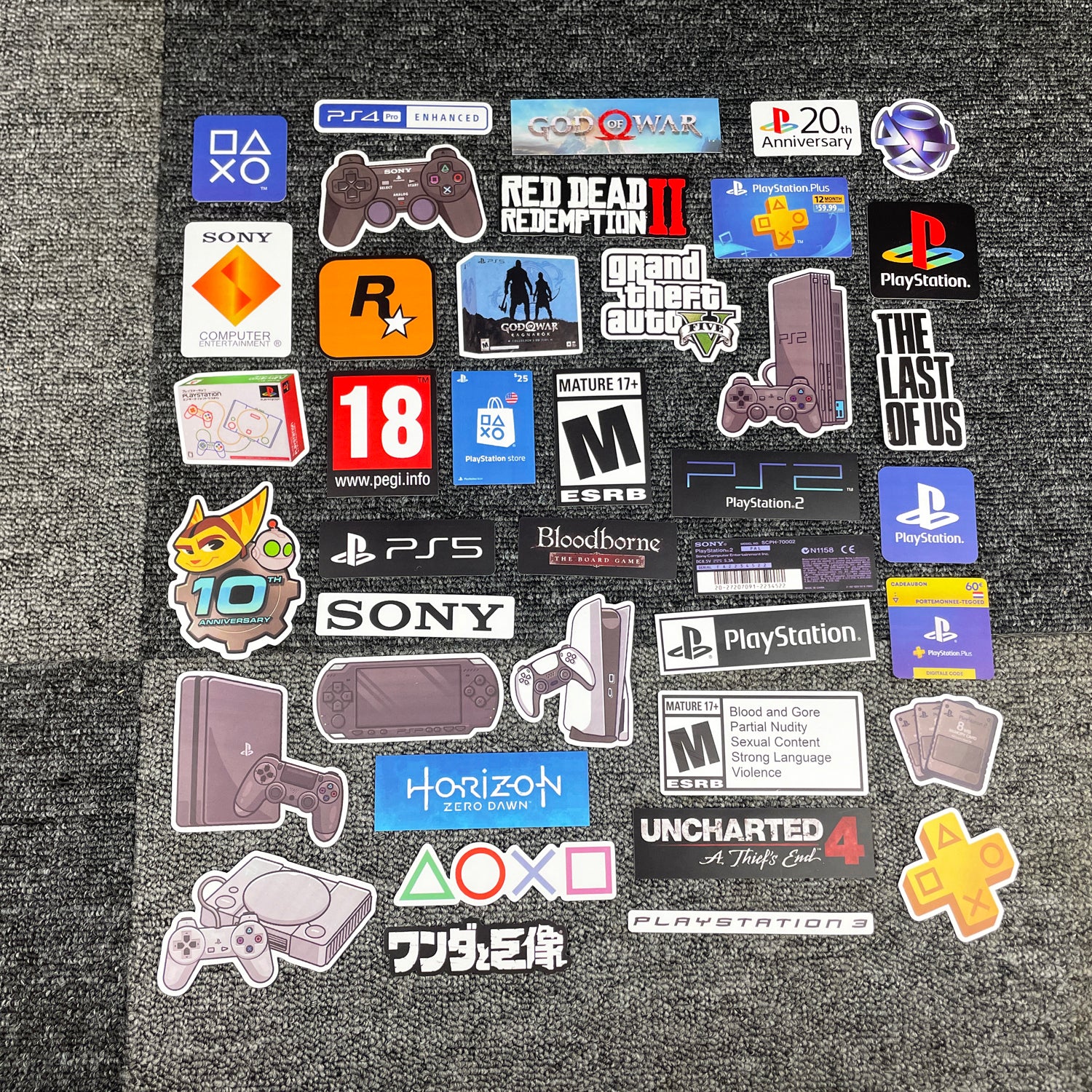 Orijinal 40 ps5 stiker oyun konsolu loqosu video oyunu SONY4 bəzək ipad noutbuk cib telefonu suya davamlı