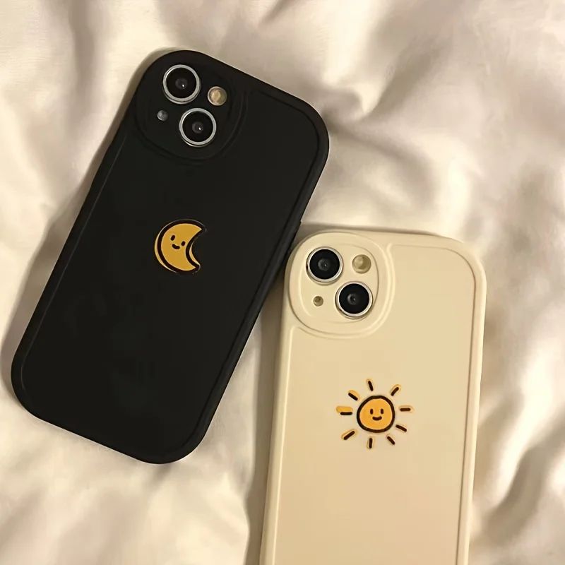 iPhone 11 12 13 14 15 Pro Max üçün Simple Sun Moon Telefon Çantası