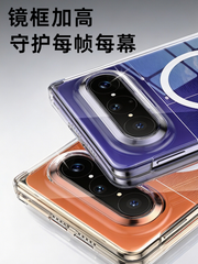 Huawei puraxmax üçün uyğundur uyğunlaşdırılmış temperli film şəffaf hər şey daxil mobil telefon qutusu xarici ekran çərçivəsi qatlama ekranı qoruyucu örtük maqnit udma yüksək dəqiqlikli yeni geniş qatlanan kollektor nəşri qutu menteşə mərkəzi ox qorunması