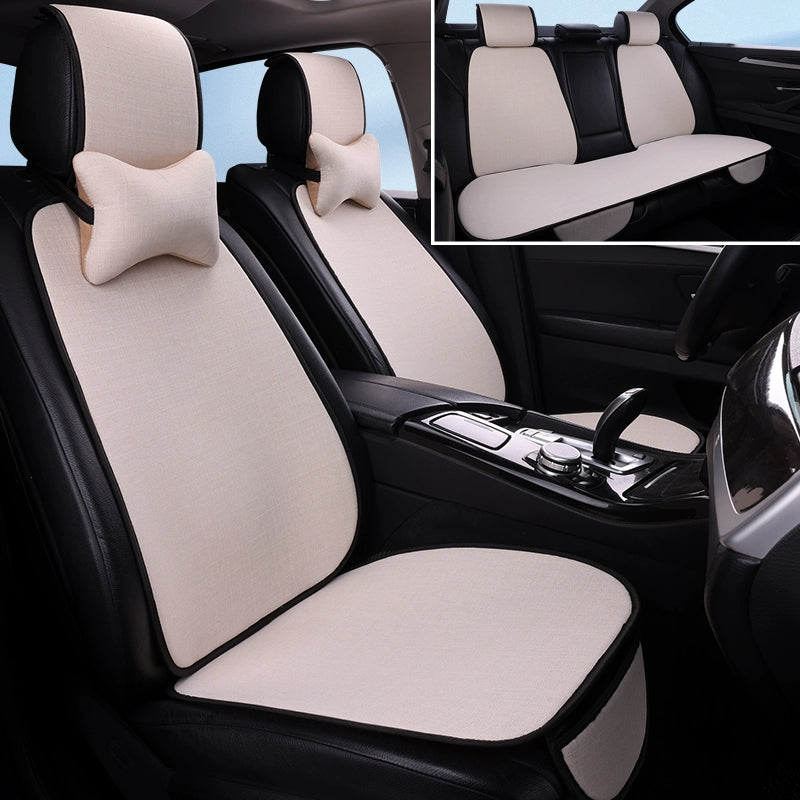 Avtomobil Yastığı Bütün İl Boyu Neytral Kətan Kiçik Bel Yay Nəfəs ala bilən Pambıq Kətan Sürüşməyən Sərin Yastıq Minimalist Oturacaq Örtüsü Oturacaq Yastığı