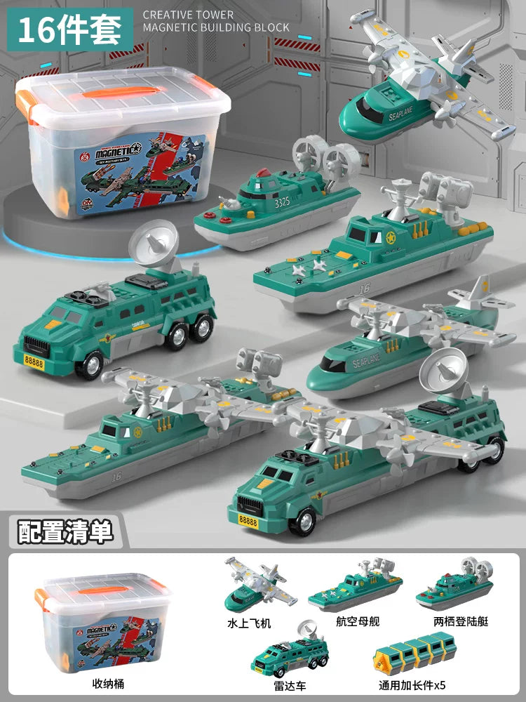 Maqnit tikinti blokları, uşaq oyuncaqları, təhsil, transformasiya, montaj, mühəndislik vasitəsi, robot, 6 yaşlı uşaqlar üçün Milad hədiyyəsi.