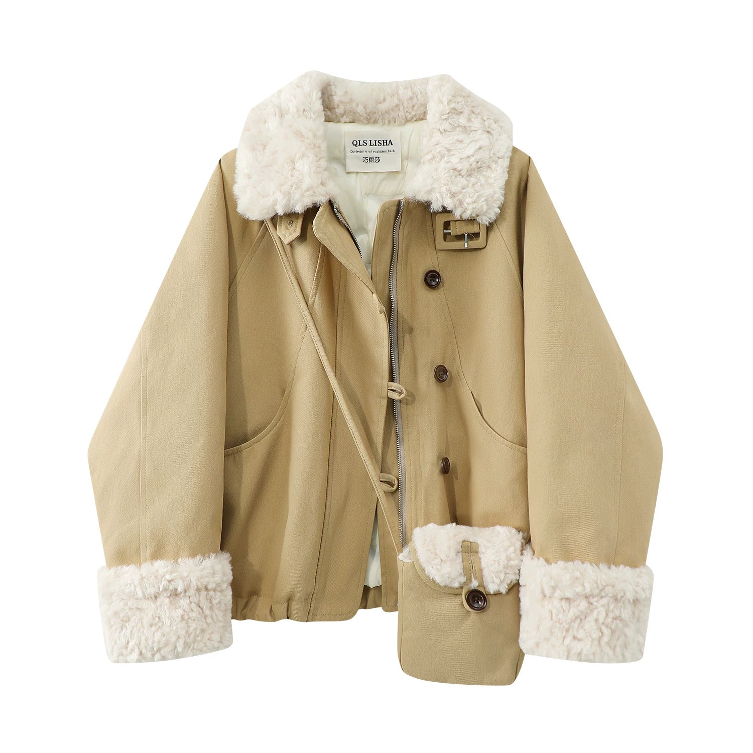 Cholisa Qadın İş Geyimi Parka Aşağı Gödəkçə, Koreya Üslubu, 2025, Super Populyar Ağ Ördək Aşağı Qalınlaşmış Xəz Yaxalıqlı Palto