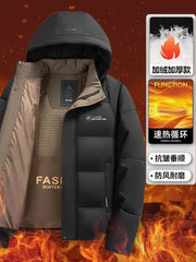 Qış üçün qalınlaşdırılmış pambıqla örtülmüş kişi gündəlik külək keçirməyən pambıqla örtülmüş palto, başlıqlı gödəkçə, başlıqlı şişirdilmiş gödəkçə, isti pambıqla örtülmüş kişi paltosu