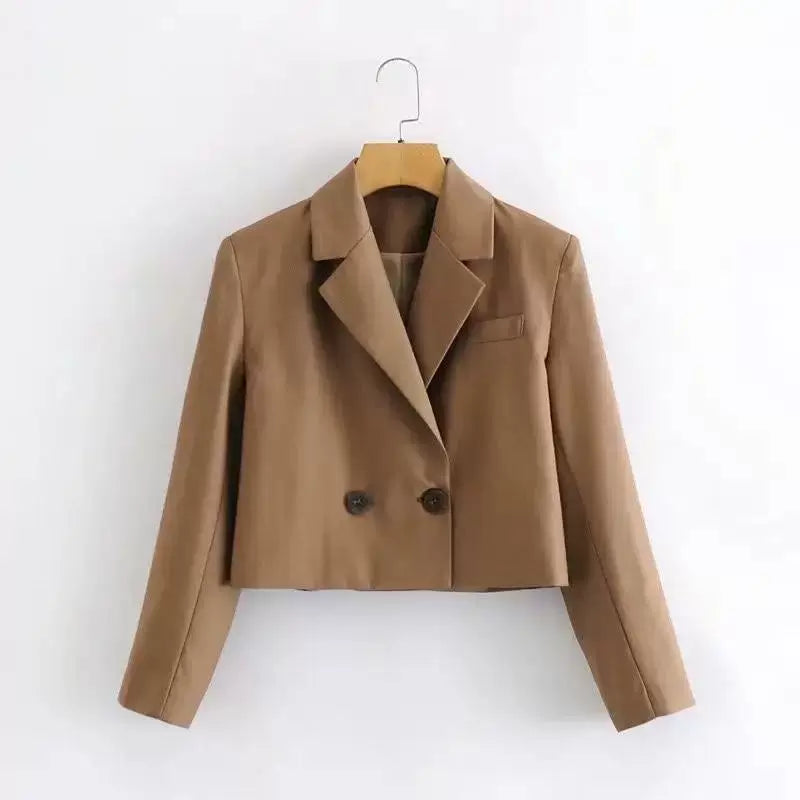 Yaz-Payız Qadınlar üçün Vintage Damaged Blazer Top Chic Ele