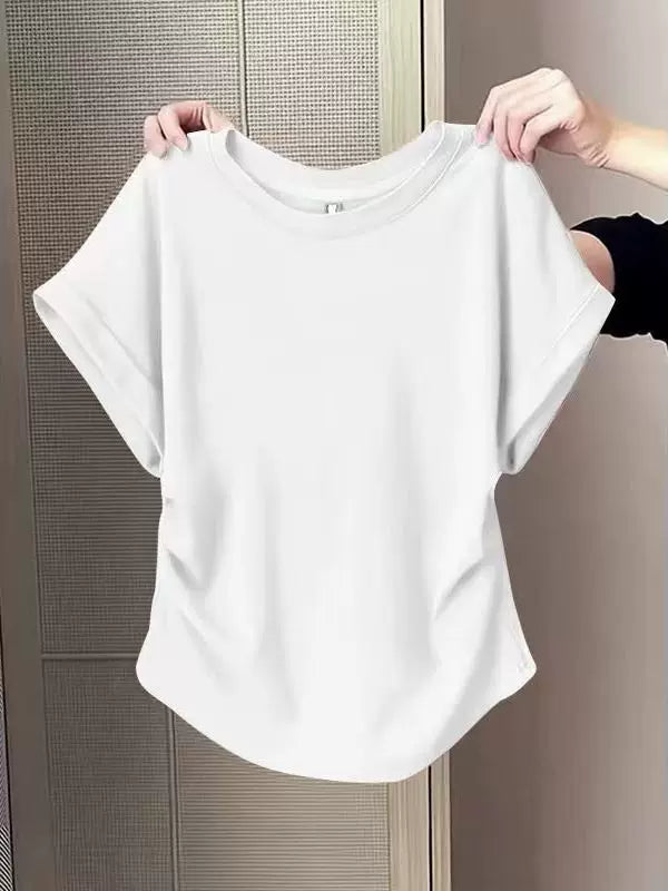 Yay yeni stil bir az yağlı mm qadın qısaqol köynək arıqlayan və ətini örtən çox yönlü dizaynlı köynək