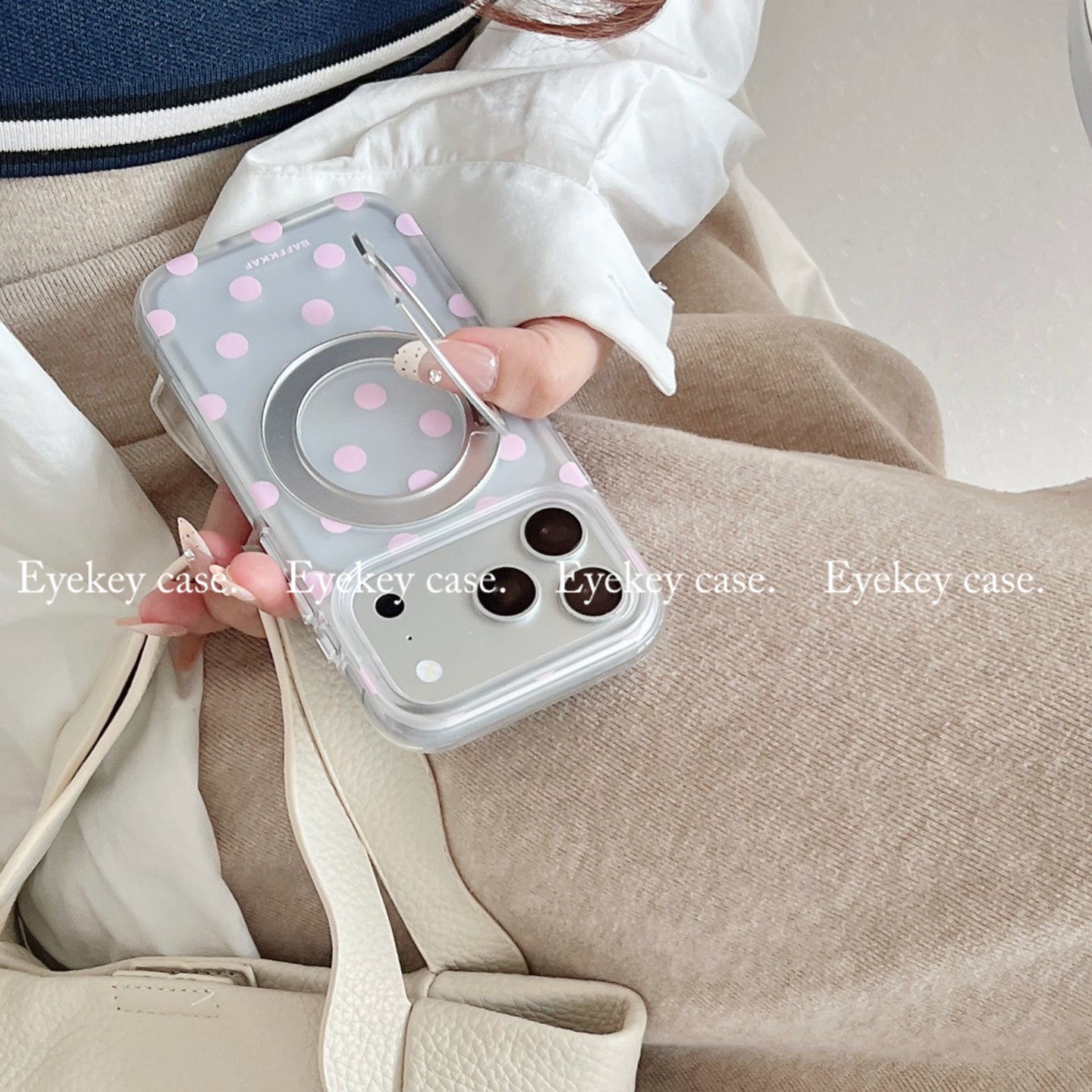 eyekey·ins sadə stil niş nöqtəli 360 dərəcə fırlanan stend iPhone17 dayaq nöqtəsi mobil telefon qutusu Apple 16promax yeni 15 cüt 14pro hər şey daxil 13 qoruyucu örtük üçün uyğundur