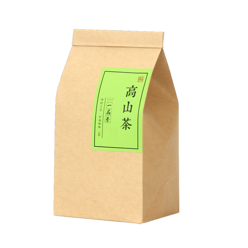 Yaşıl çay məftilli qatlanan folqa çantası kraft kağız çay qablaşdırma çantası Longjing sadə kraft çantası öz-özünə dayanan universal daxili çanta