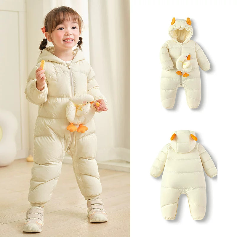 Balabala uşaq yüngül aşağı gödəkçəsi, oğlan və qızlar üçün körpə bodi, 2025 yeni model, körpələr üçün şirin qış geyimləri.