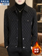 Ağacdələn Payız/Qış Kişilər üçün Yüksək Keyfiyyətli Yun Astarlı Dəbli Yaxalıqlı Gündəlik Gödəkçə