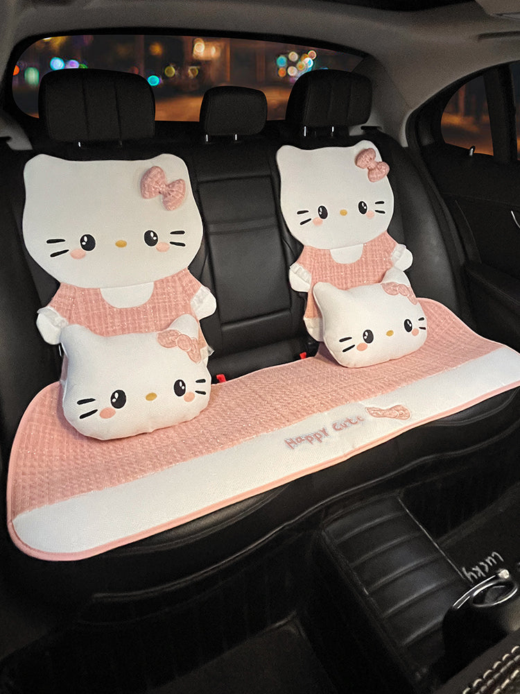 Kətan avtomobil oturacağı yastığı, bütün fəsillər üçün, çəhrayı, nəfəs alan, premium keyfiyyətli nazik avtomobil oturacağı üzlüyü/yastığı.