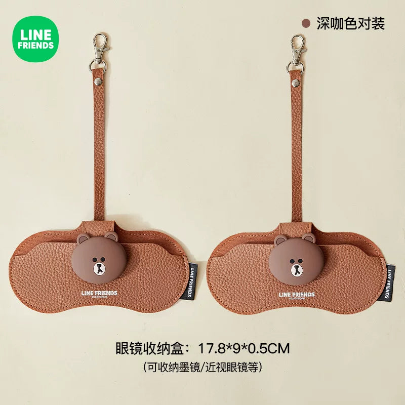 Brown Bear glasses storage bag, pressure-resistant portable sunglasses storage box, glasses storage bag, sunglasses storage hanging bag