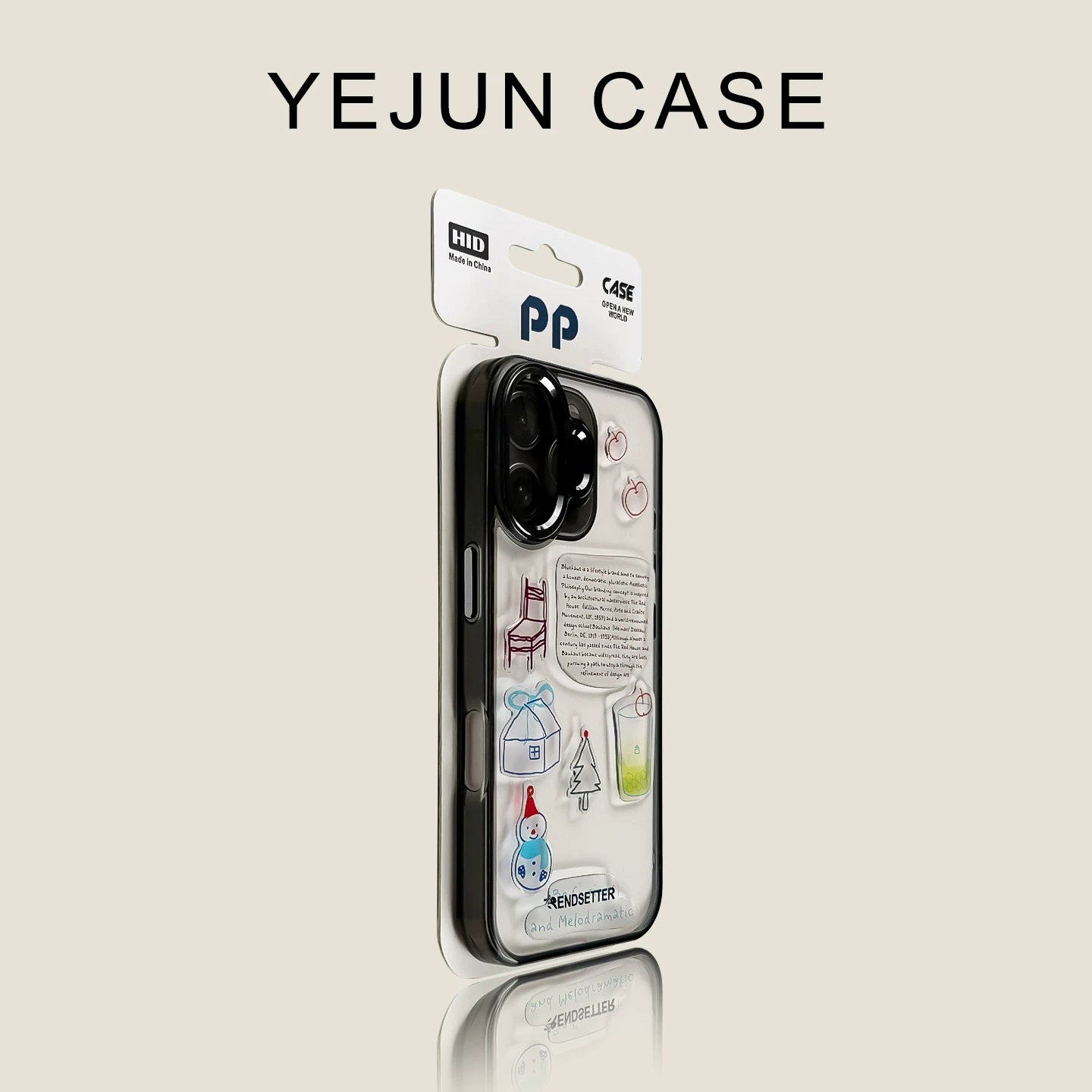 Yejun iphone16/16pro mobil telefon qutusu üçün uyğundur 17 şəffaf çəhrayı qar adamı alma 16promax sərt qabıq yumşaq kənar 15pro böyük dəlik 14 yaradıcı cüt 13 internet ünlü 12 metal düymə 16plus