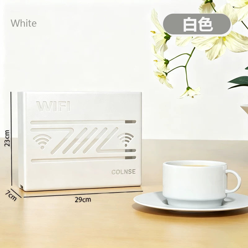Router saxlama qutusu zımbasız divara quraşdırılmış divar çarxı artefakt wifi işığı pişik televizorunun üst qutusu anbarı