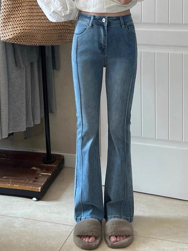 Qadınlar üçün böyük ölçülü Amerika retro şalvar, yay stili, yüksək belli, arıqladıcı, armud formalı, nal formalı şalvar.