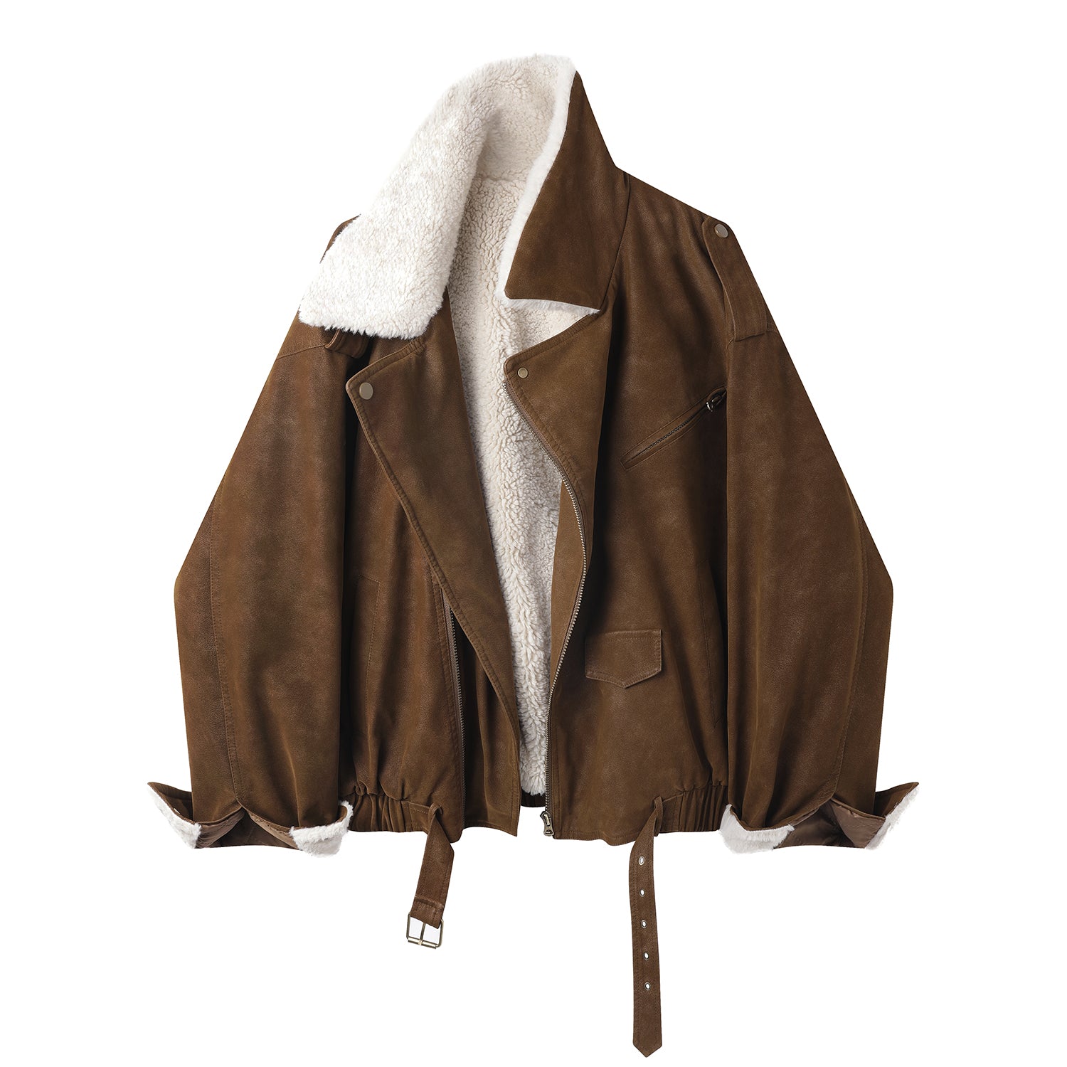 Cholisa Motosiklet Zamşa Gödəkçə Qadınlar üçün 2025 Qış Yeni Stil Sərin və Dəbli Amerika Retro Yun astarlı Qalın Gödəkçə