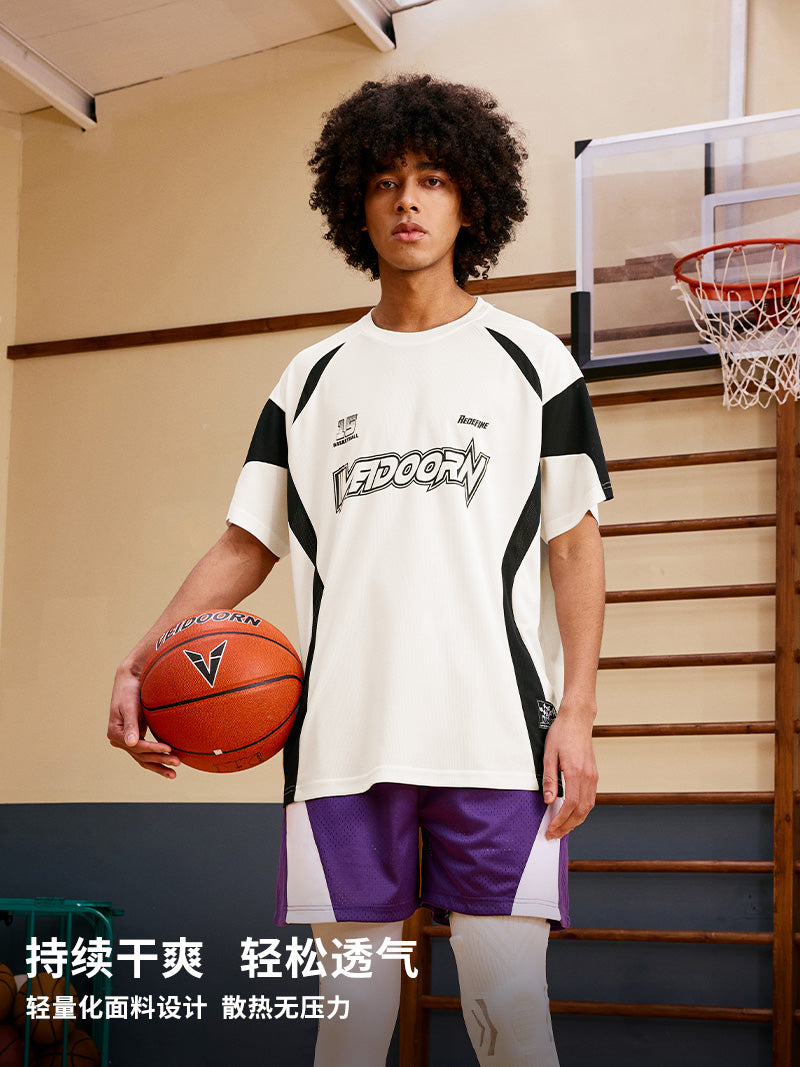Weidong qısaqol ani atıcılıq kostyumu köynək kişi amerikan basketbol məşq kostyumu idman qaçış top nəfəs alan mesh moda
