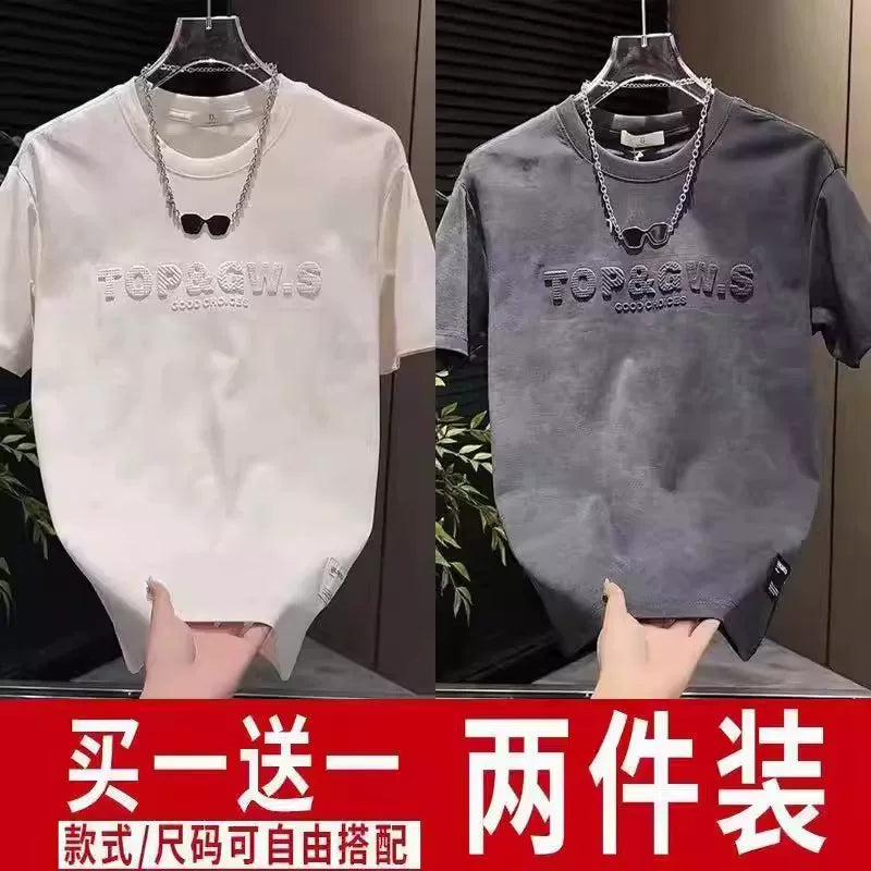 Yay Qalstuklu Kişi Məktublu Qısaqol T-Shirt Gündəlik Trend Yarımqol Moda Dəyirmi Yaxa Çox Yönlü Top 2026