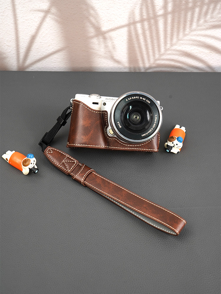 Sony NEX-5T kamera qoruyucu qutusu nex5r nex5 nex6 nex7 dəri bazası a5000 a6300 a6400 dəri qutusu portativ açıq fotoqrafiya çantası üçün uyğundur