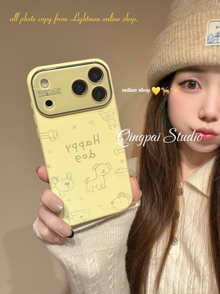 Qingpai obyektiv filmi, böyük pəncərəsi, Apple 17promax cib telefonu qutusu, iphone16pro yeni model 15 qadın modeli 14 sadə Yapon və Koreya yaradıcı hərtərəfli yumşaq qabıq üçün uyğun olan südlü sarı qraffiti balası ilə gəlir.