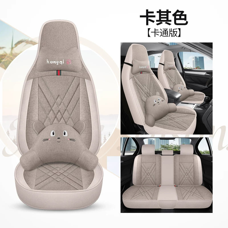 2018/2019/2022 Weltmeister EX5 Full Coverage Seat Covers, Universal Car Seat Covers for All Seasons, Linen Breathable Seat Covers