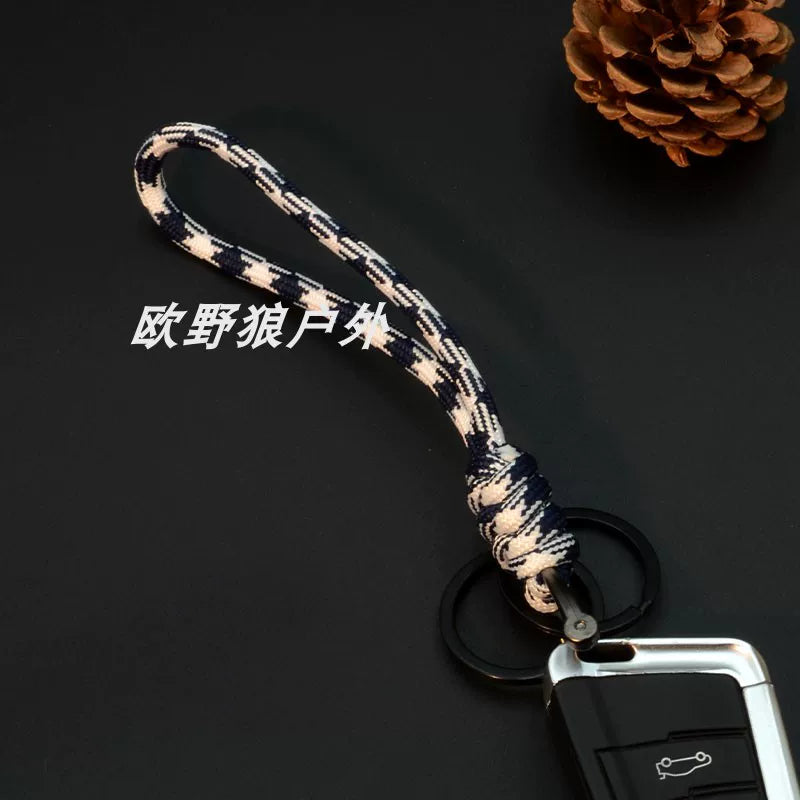 Yaradıcı əl işi avtomobil açar zənciri üzüyü, sadə toxunmuş nal nalı D formalı asma ip zənciri, çanta cazibədarlığı aksesuarı.