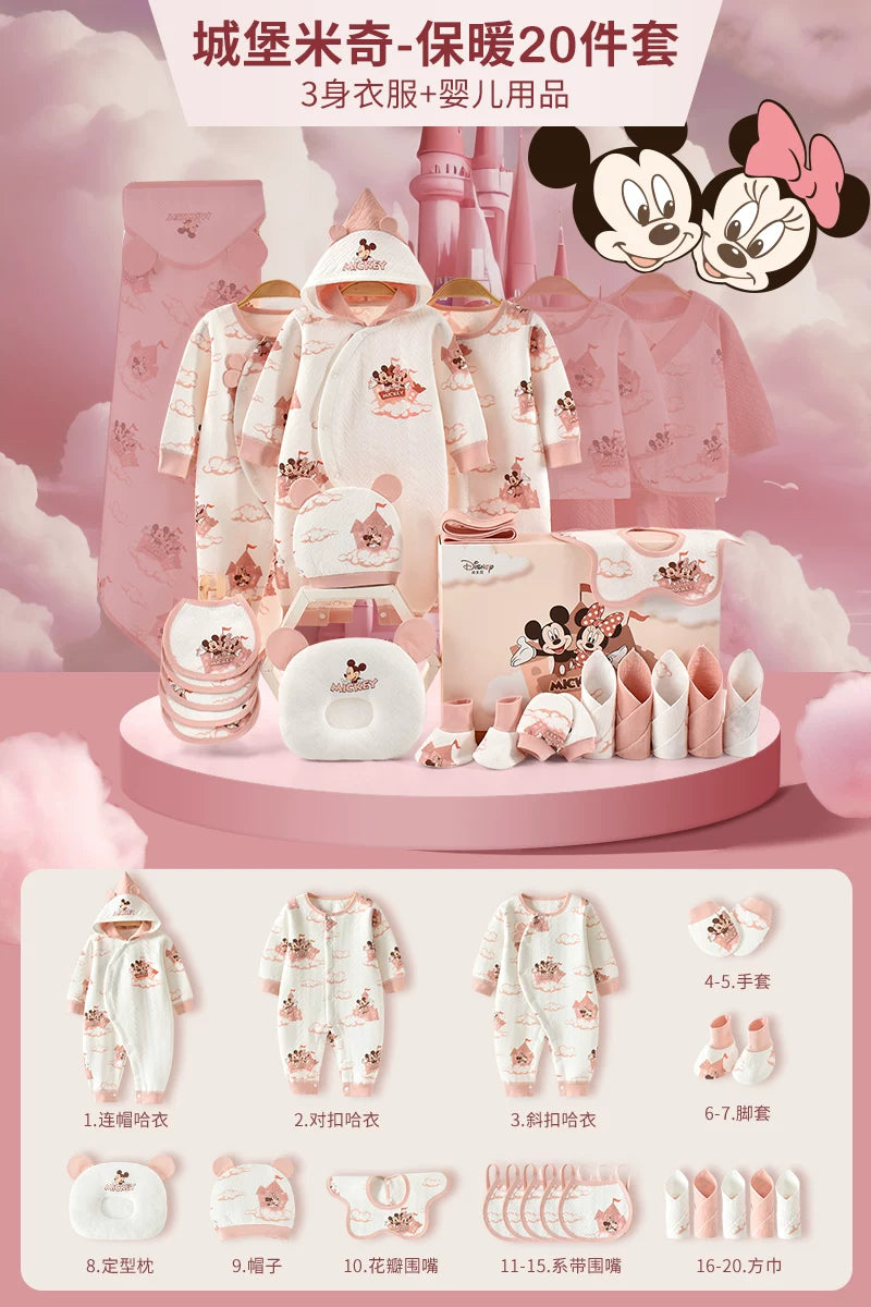 Qız uşaqları üçün Disney körpə geyimləri hədiyyə qutusu dəsti, yeni doğulmuş körpələr və tam aylıq qeyd etmələr üçün yüksək səviyyəli bir hədiyyə.