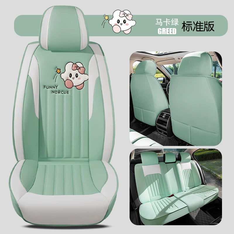 Şirin avtomobil oturacağı yastıqları, tam örtüklü oturacaq üzləri, yeni stil, hər fəsil üçün, hərtərəfli, yüksək səviyyəli ilahə oturacaq yastıqları, avtomobil oturacağı üzləri.
