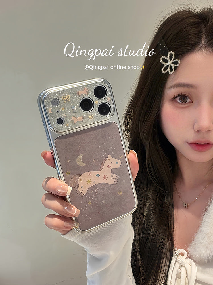 Yüngül ins Yapon və Koreya qraffiti parıltılı ulduz pony Apple 17promax cib telefonu qutusu iphone16pro yeni 15 qadın modeli 14 yaradıcı cizgi filmi şəxsiyyəti gümüş haşiyə hər şey daxil sərt qabıq