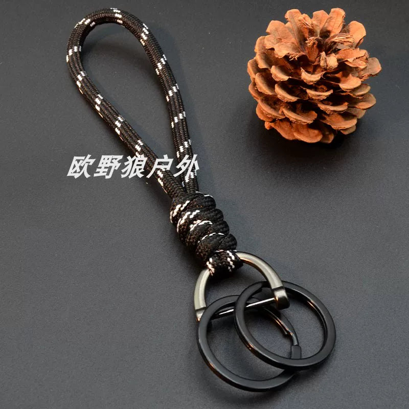 Yaradıcı əl işi avtomobil açar zənciri üzüyü, sadə toxunmuş nal nalı D formalı asma ip zənciri, çanta cazibədarlığı aksesuarı.