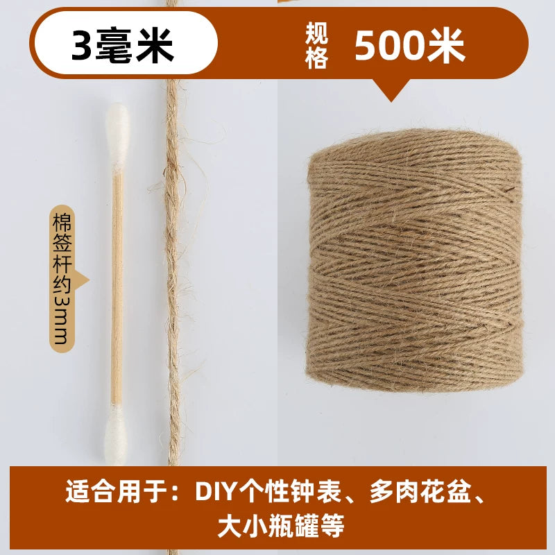 Çətənə ipi ip bağlayıcı ip dekorativ xətt diy nazik qalın pişik əl ilə toxunmuş çətənə sapı rəngli material uşaq bağçası kiçik
