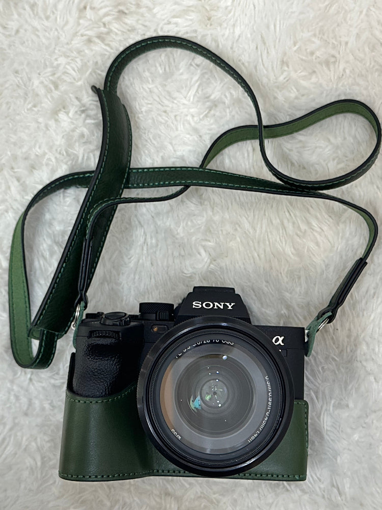 Sony A7C2 orijinal dəri qoruyucu çanta A7CR kamera çantası A7M5/4 A7R5 ZVE10 birinci və ikinci nəsil dəri qutu bazası