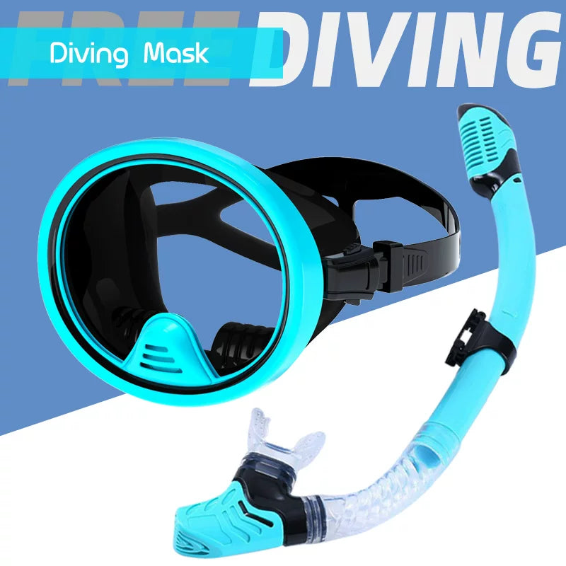 Böyüklər üçün geniş görünüş sahəsi snorkeling gözlükləri tam quru şnorkel üzgüçülük suya davamlı maska balıqçılar gözlükləri drenaj klapan çıxış klapan