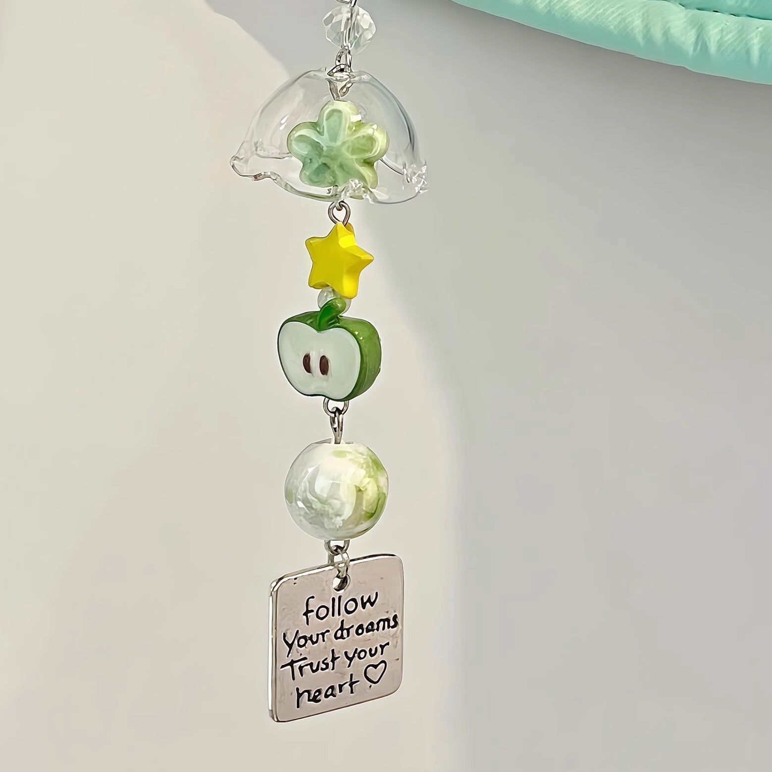 DIY Apple Wind Chime Girls' Handmade Lucky Charm Chain Phone Chain Key Chain Bag Pendant Decoration