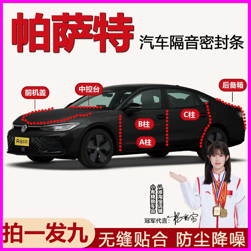 Volkswagen Passat/Passat Pro car sealing strips, A, B, C pillars, center console, hood and trunk noise reduction strips.