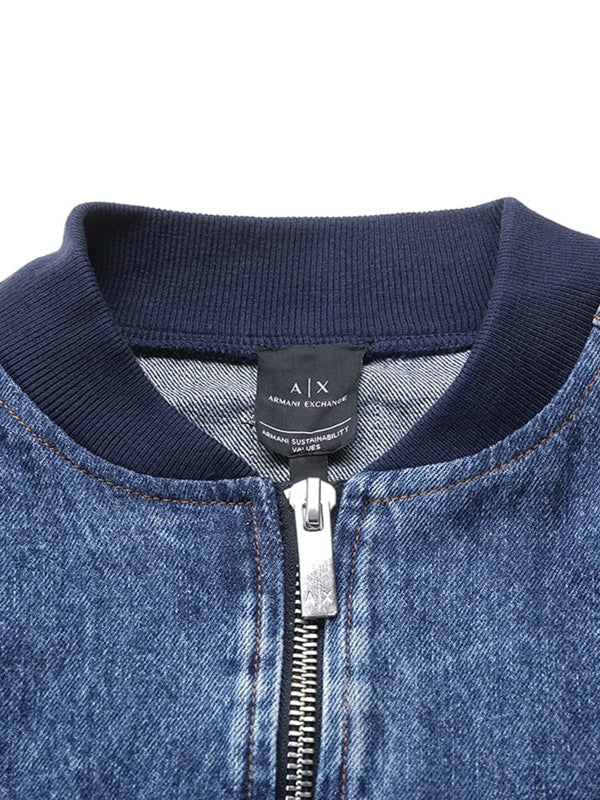AX Armani New Men's Baseball Collar Bomber Jacket Denim Jacket 3DZBG1 Z1Y4Z