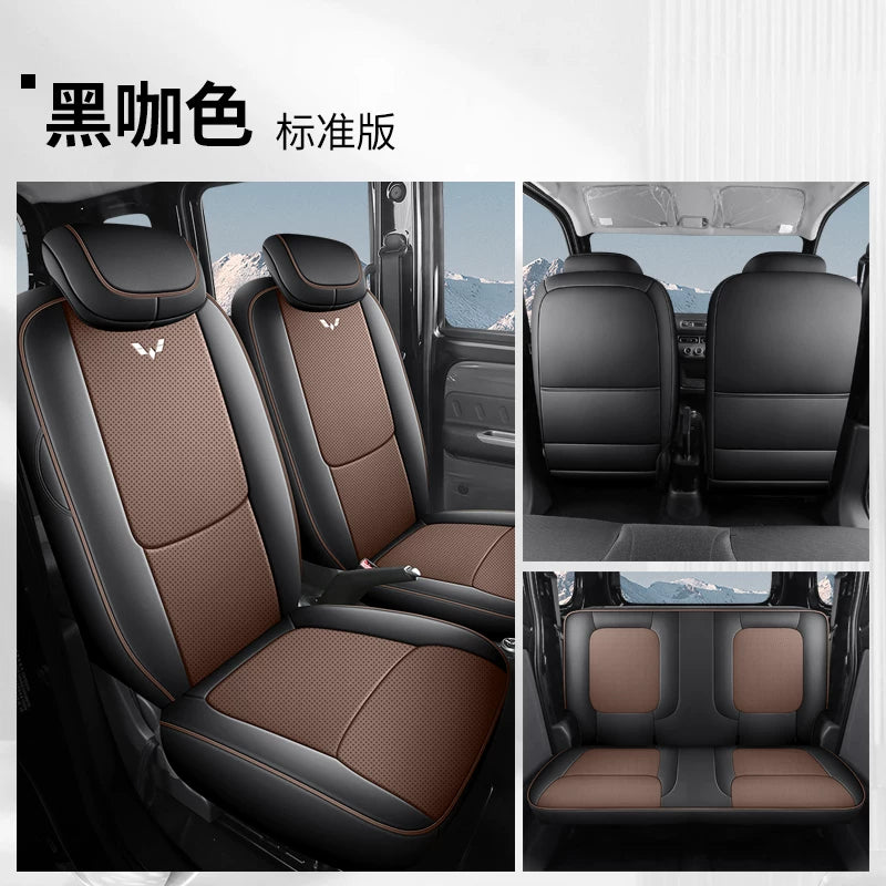 Wuling Sunshine EV Xüsusi Dəri Oturacaq Üzlükləri, Bütün Mövsümlər Üçün Aşınmaya Davamlı, Nəfəs Alan, Tam Örtüklü Sunshine New Energy Avtomobil Oturacaq Üzlükləri