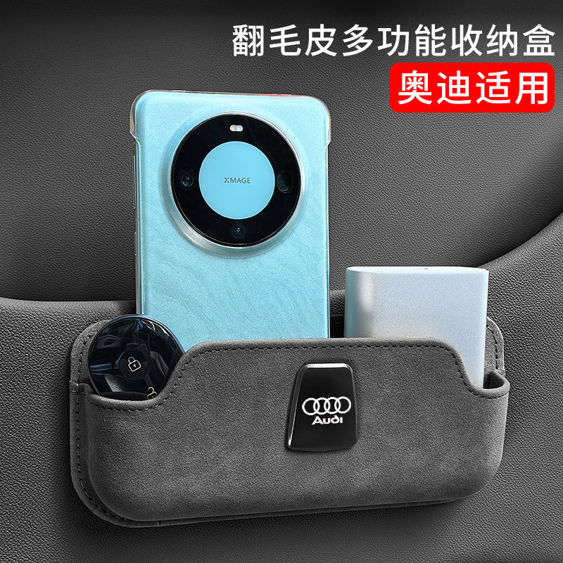 Audi süet saxlama qutusu, saxlama çantası, zibil qutusu, avtomobil salonunun dəyişdirilməsi üçün ləvazimatlar A6L Q7 Q5L A4L Q3