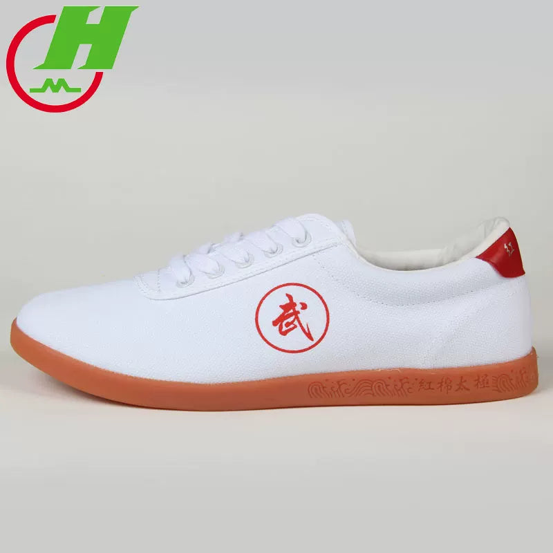 Kişilər və qadınlar üçün qırmızı pambıq Tai Chi ayaqqabıları, yumşaq vətərli alt döyüş sənəti ayaqqabıları, Tai Chi məşq ayaqqabıları, yaz və yay nəfəs alan kətan, sürüşməyən və aşınmaya davamlı