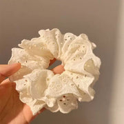 Qadınlar üçün romantik dopamin yaylı polka nöqtəli qalın bağırsaq saç halqası, yüksək səviyyəli Koreya üslublu şirin boş at quyruğu başlı ip saç aksesuarı