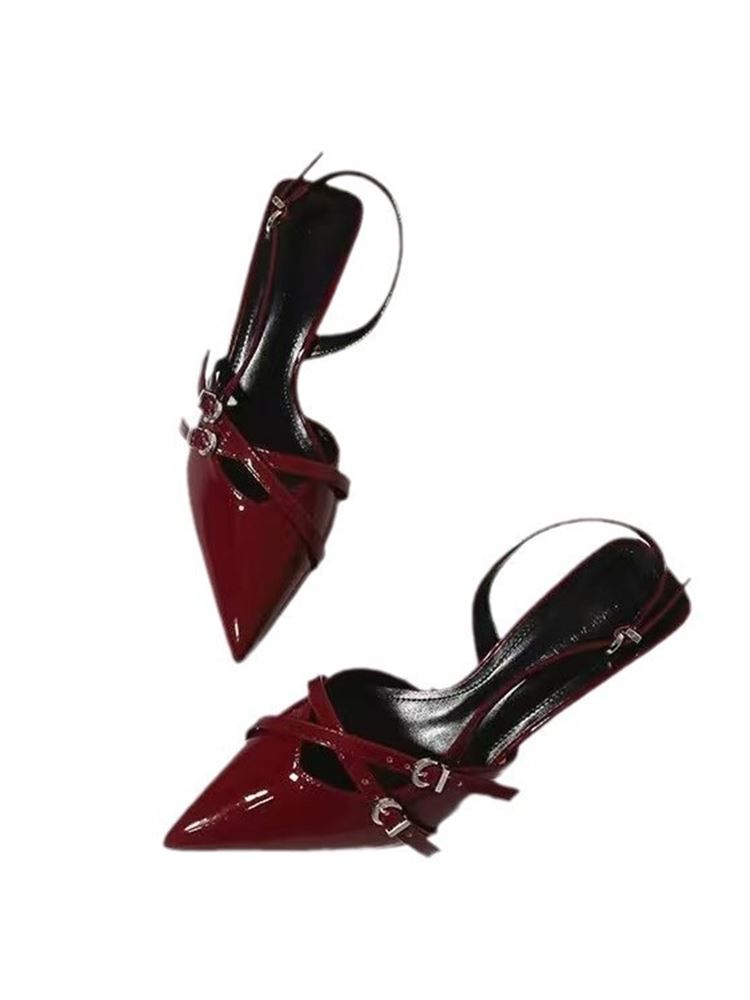 Hündürdaban qadın ayaqqabısı, nazik dabanlı sandal - 2