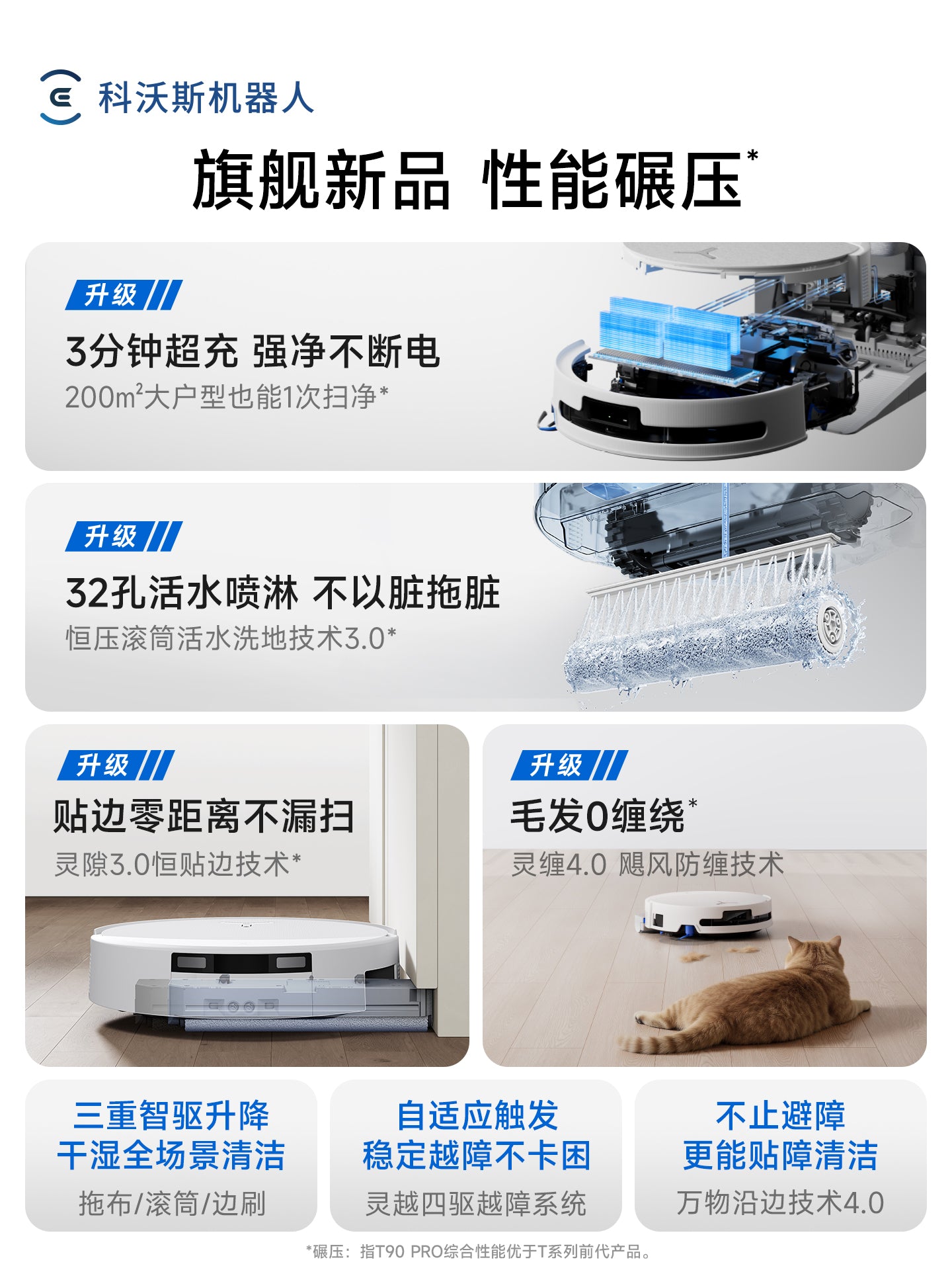 [Qiymət Zəmanətli 618] Ecovacs diyircəkli döşəmə yuyan və süpürən robot T90PRO süpürgə və mopla inteqrasiya olunmuş təmizlik tam avtomatik