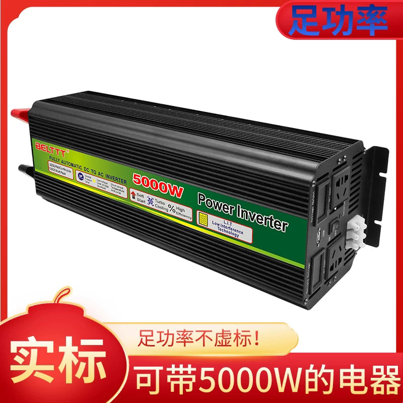 Vehicle inverter converter, 12V/24V to 220V high power pure sine wave inverter, truck and car inverter.