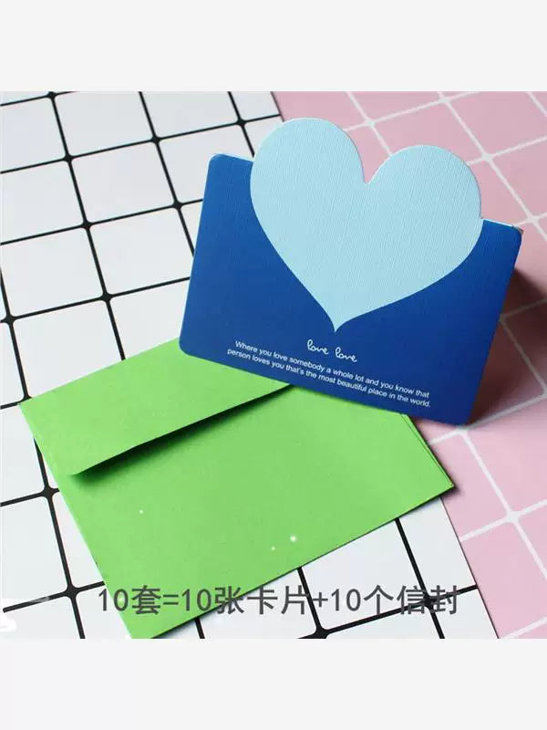 Love message card, Valentine's Day greeting cards, heart-shaped folded message card