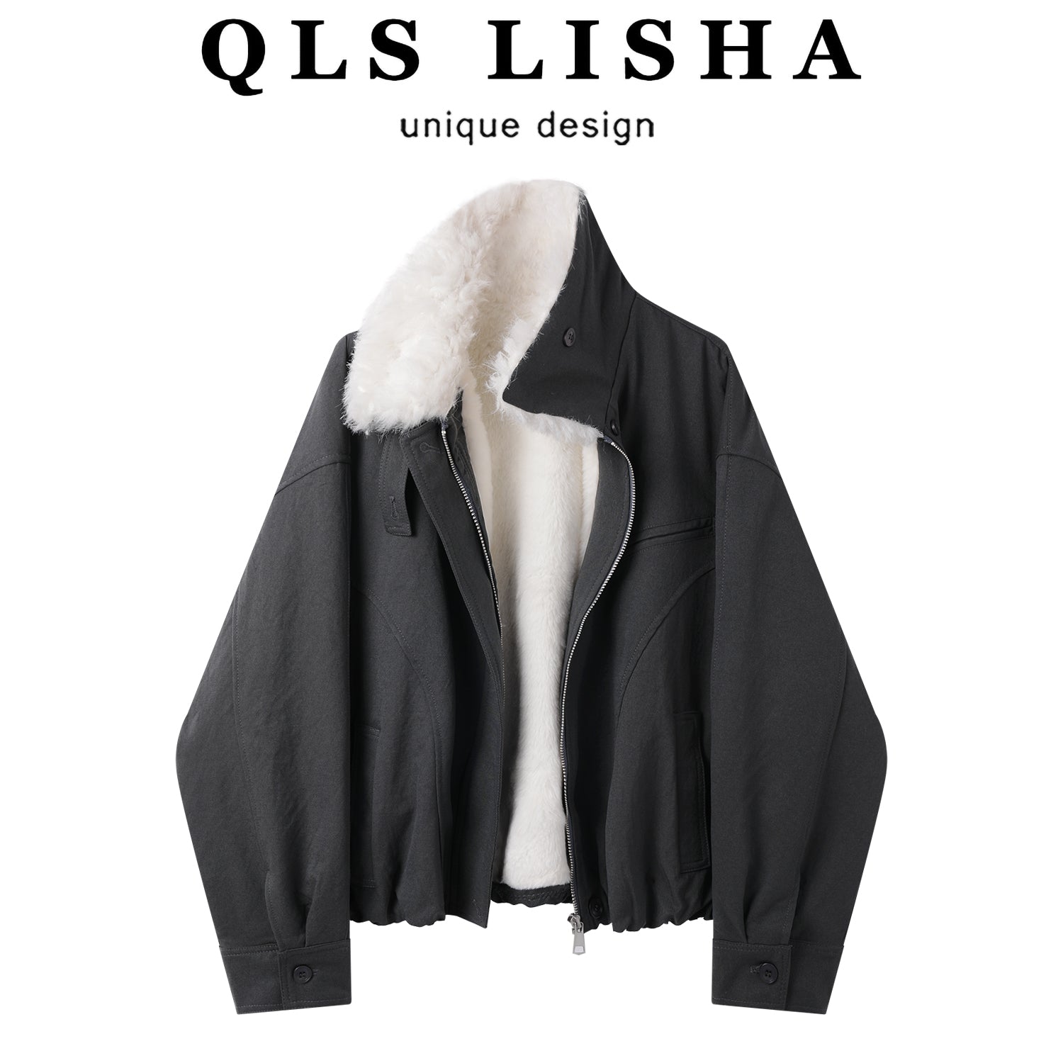 Cholisa Koreya üslubunda çoxfunksiyalı isti pambıq gödəkçə, quzu yunundan hazırlanmış yaxalıq və yun astarlı, qadınlar üçün çox şirin erkən qış paltosu (2025)