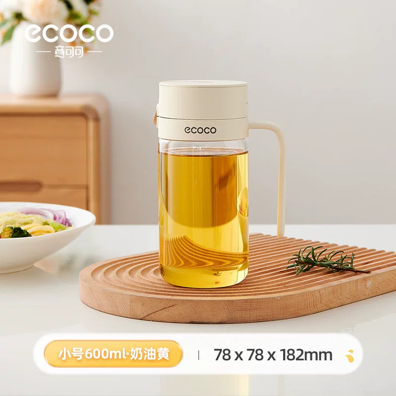 ecoco şüşə yağ qabı mətbəx məişət ərzaq məhsulları üçün böyük tutumlu yağ qabı yağ çəni soya sousu sirkəsi sızdırmaz yağ şüşəsi