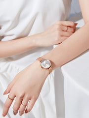 FILA minimalist lüks paslanmayan polad saat, zərif qadın qol saatı, sevgiliniz üçün mükəmməl ad günü və ya Yeni il hədiyyəsi (model 6711).
