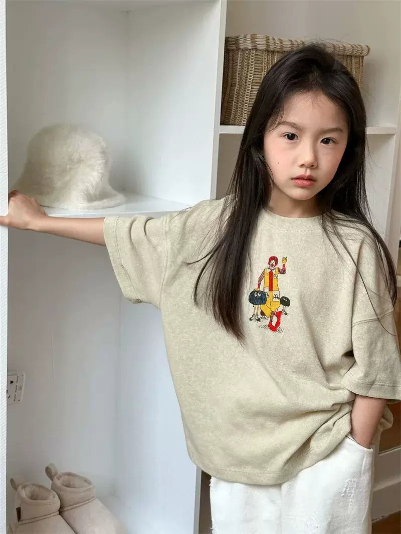 Uşaq Geyimi Uşaq 2024 Yay Yeni Koreya Stili Qısa Sl