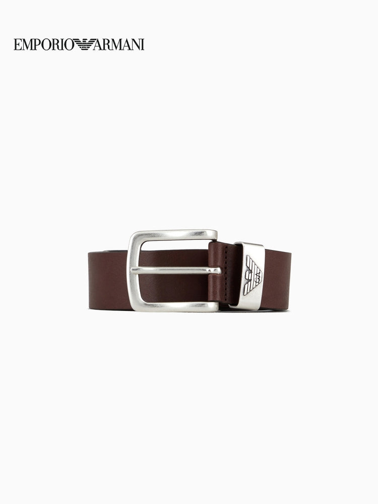 [Yeni il hədiyyəsi] EMPORIO ARMANI Kişi Dəri Sancaqlı Toka Kəməri (Rəsmi)